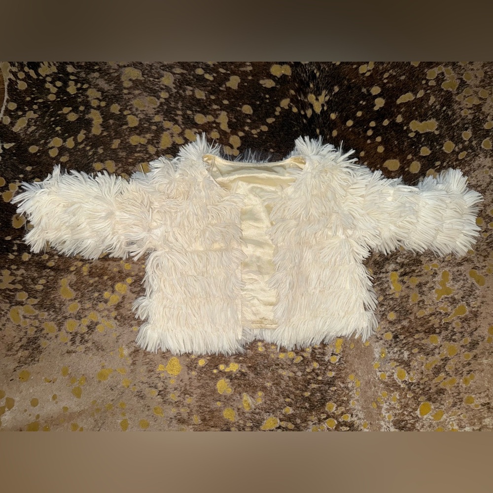 Kids Faux Fur Jacket - Cream